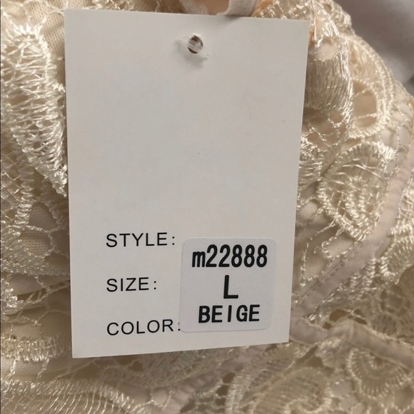 Long Lace Sleeveless Dress with Slit size L beige - Picture 5 of 5